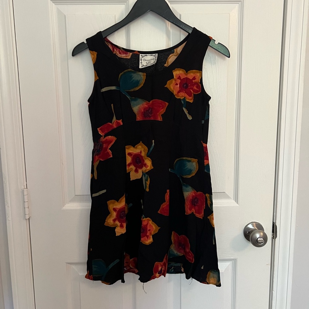 Y2k Vintage Dressing Clio Floral Mini Dress with Tie Back